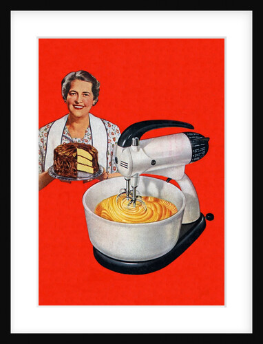 1940s Housewife with a Cake and Stand Mixer by Anonymous