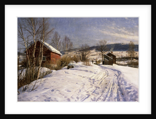 A Winter Landscape, Lillehammer by Peder Monsted