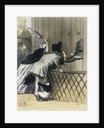 Visitors to Paris - A Fright in the Jardin des Plantes by Honore Daumier