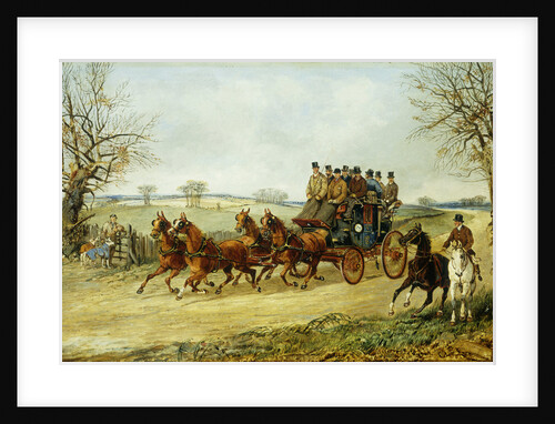 A Coach and Four on an Autumn Road by Henry Alken