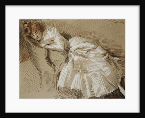 Madame Helleu Reclining on a Chaise-Longue by Paul Cesar Helleu
