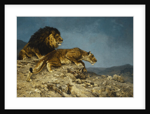 Lions on the Hunt by Julius Hugo Bergmann