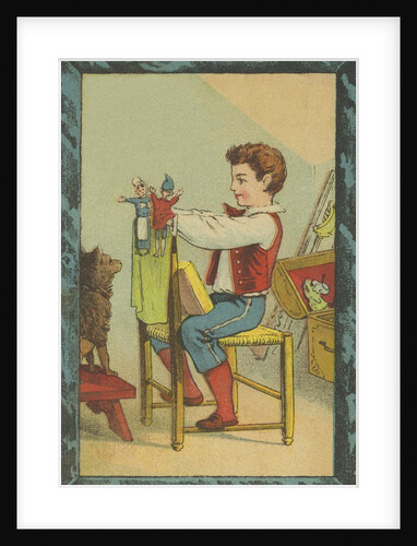 Boy with Hand Puppets by Anonymous