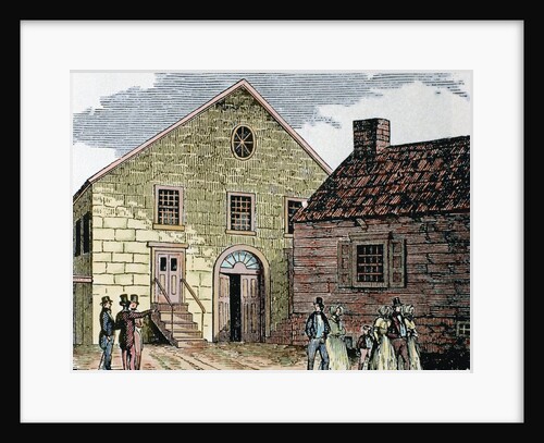 Saint John's methodist Church. New York. United States. Nineteenth-century colored engraving by Anonymous