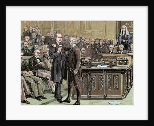 Brandlaugh, Charles (1833-1891). English politician. Brandlaugh deputy arrested for refusing to leav by Anonymous
