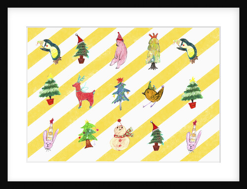 Sticker icon pack of animals and christmas tree by Anonymous