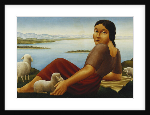 Girl with Sheep by Georg Schrimpf