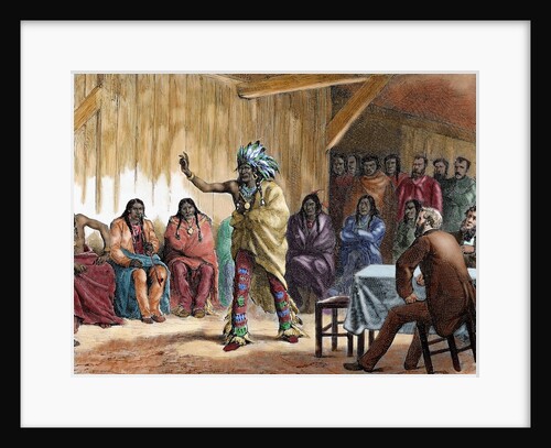 Meriwether Lewis, (1774-1809). American explorer. The Grand Council of the Ravens at Fort Laramie in by Anonymous