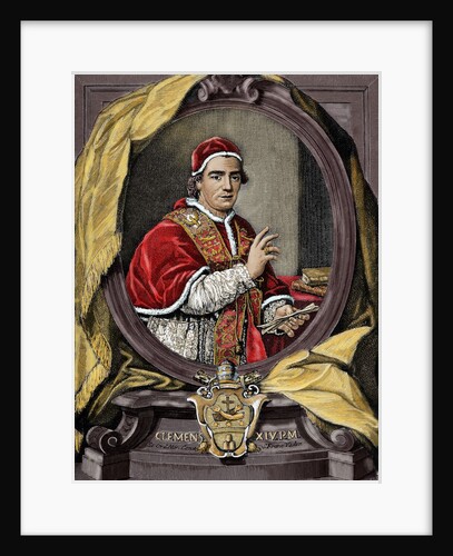 Clement XIV (1705-1774). Italian Pope, born Giovanni Vincenzo Antonio Ganganelli. Engraving by Anonymous