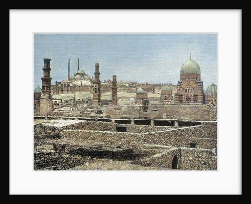 Egypt. Cairo. View of the city with the Citadel. Engraving by Anonymous