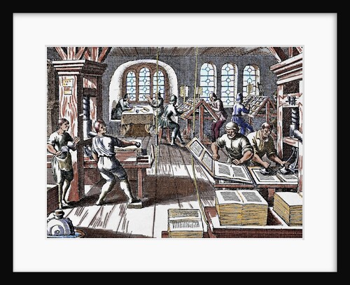 Printing press. 17th century by Anonymous