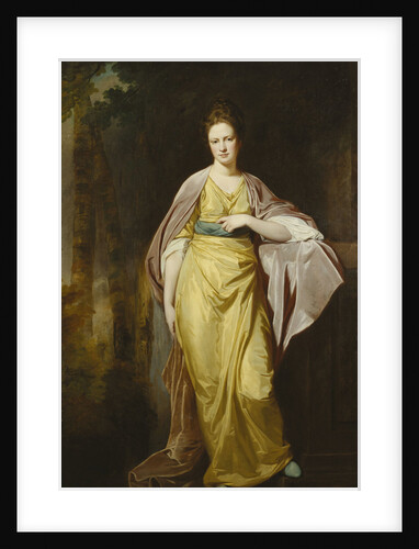 Portrait of Mrs. Ellen Morewood, standing full length, in a Yellow Dress by George Romney