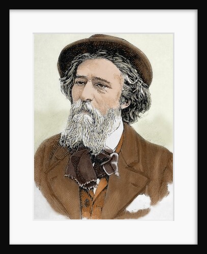 Daudet, Alphonse (1840-1897). French writer. Colored engraving by Anonymous