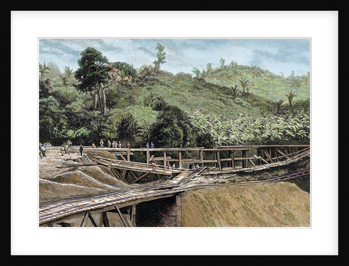 Construction of the Panama Canal. Works in bridge called "Alto-Obispo" by Anonymous