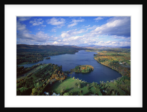 Aerial view of river and forest, Pittsfield, Massachusetts, USA by Anonymous