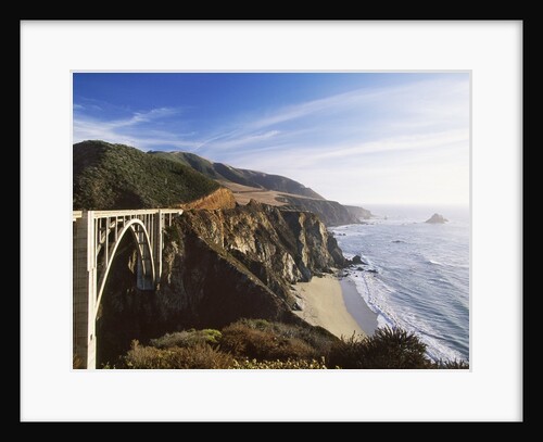 Bridge over ocean cliff, Big Sur, California, USA by Anonymous