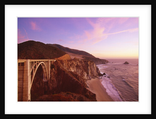 Bridge over ocean cliff, Big Sur, California, USA by Anonymous