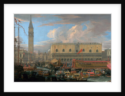 The Bucintoro Departing from the Bacino di San Marco on the Grand Canal, Venice by Luca Carlevarijs