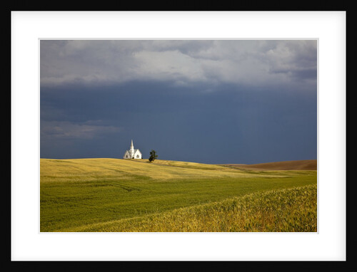 Rocklyn Community Church With Wheat fields and storm coming by Anonymous