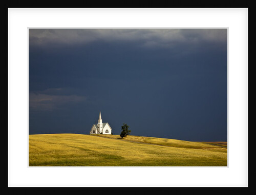 Rocklyn Community Church With Wheat fields and storm coming by Anonymous