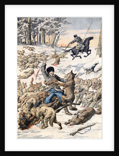 Cossacks Attacked by Wolves Manchuria Siberia (May 1904) by Anonymous