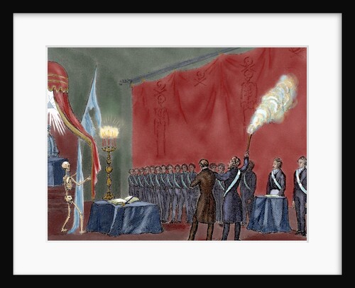 Secret Societies (nineteenth century). Initiation ceremony of a new member by Anonymous