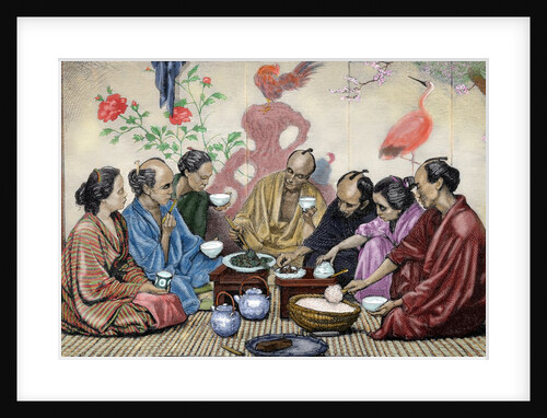 Japanese family eating by Anonymous