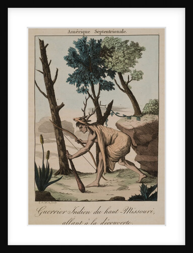 Indian warrior following a track by Anonymous