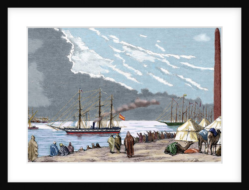 Egypt. The Spanish frigate "Berenguela" by the Suez Canal by Anonymous