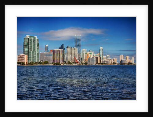 Miami skyline with puffy clouds by Anonymous