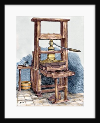 Printing press used by Benjamin Franklin (1706-1790) by Anonymous