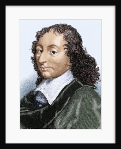 Pascal, Blaise (1623-1662). Colored engraving by Anonymous