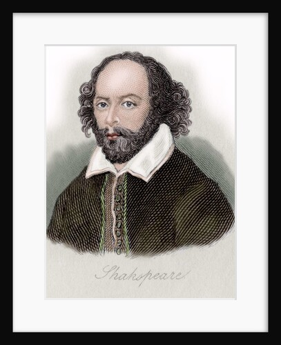 Shakespeare, William (1564-1616). English writer. Colored engraving by Anonymous