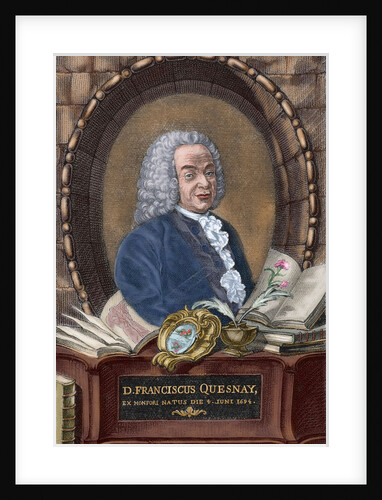 Francois Quesnay (1694-1774). French economist. Colored engraving by Anonymous
