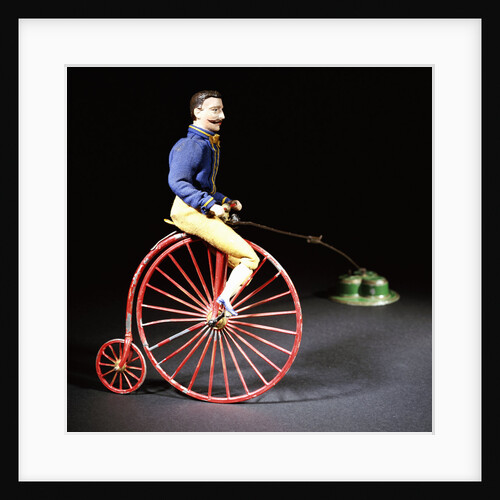 A rare clockwork 'Blondin' cyclist riding an ordinary (or Penny-Farthing) cycle by Anonymous
