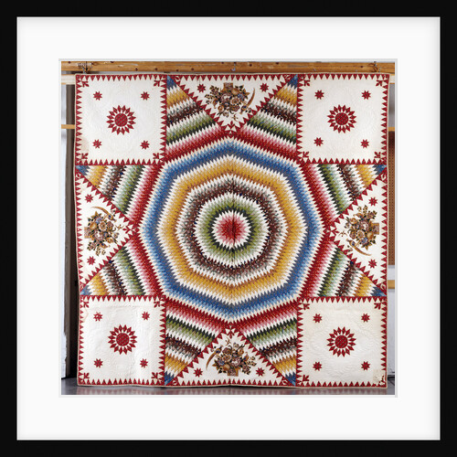 A cotton quilted coverlet by Anonymous