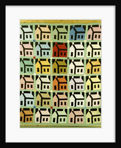 A pieced and quilted cotton coverlet by Anonymous