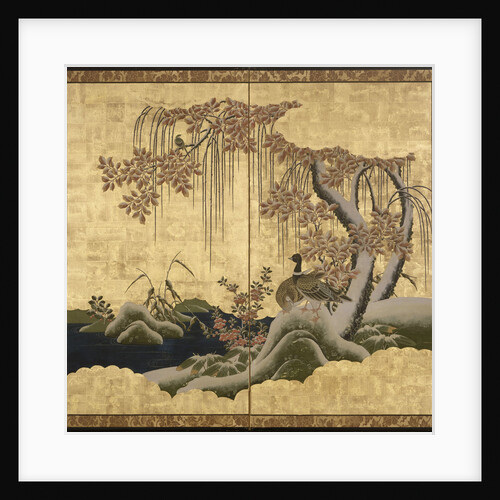 Ducks, one of a pair of two-panel screens by Anonymous