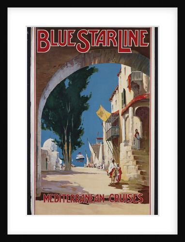 Blue Star Line, Mediterranean Cruises poster by Maurice Randall