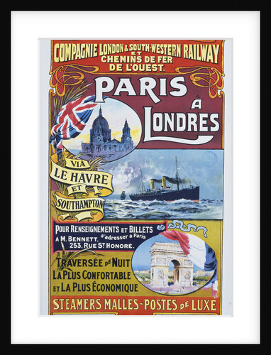 Paris to London poster by Anonymous