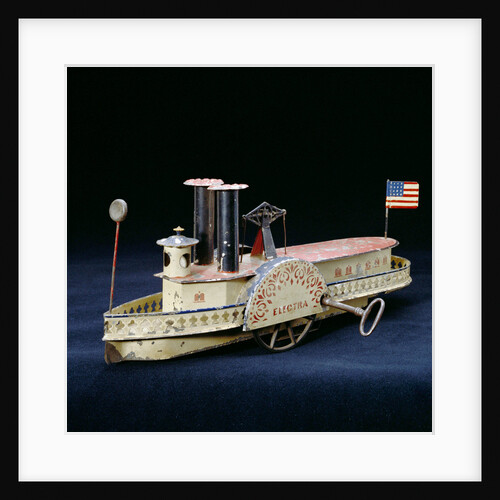 A rare Electra American clock-work, tinplate paddlewheel river boat, circa 1860's by Anonymous