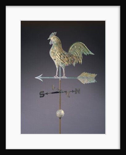 Fine feathered rooster and arrow weathervane by Anonymous