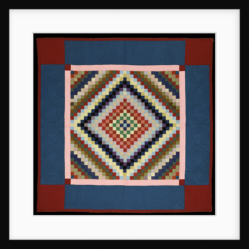 An Amish pieced cotton and wool quilted coverlet by Anonymous