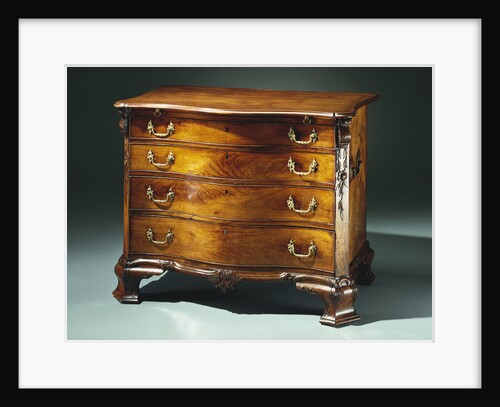 A Chippendale carved and veneered mahogany dressing bureau by Anonymous