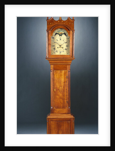 A rare federal inlaid cherrywood tall-case clock by Anonymous
