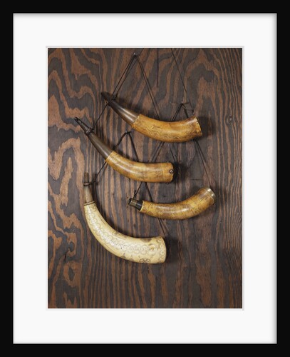A collection of engraved powder horns by Anonymous