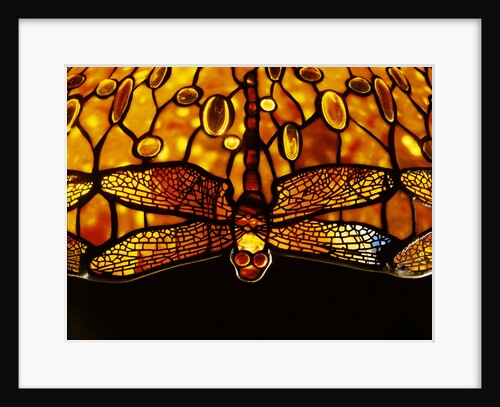 Detail of Tiffany Studios dichroic 'Dragonfly' leaded glass and bronze floor lamp by Anonymous