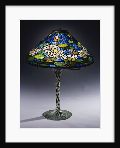 Tiffany Studios 'Pond Lily' leaded glass & bronze table lamp by Anonymous