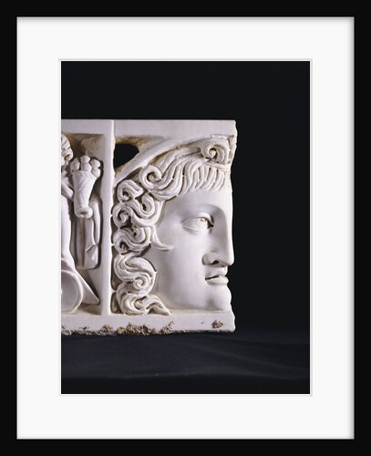 Detail of a Roman Marble Sarcophagus Lid Fragment by Anonymous