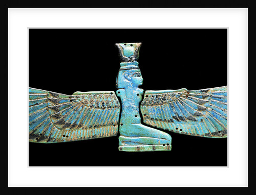 An Egyptian turquoise glazed composition pectorial in the form of a winged Isis by Anonymous